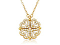 18K Gold Plated Quadruple Heart Crystal Necklace