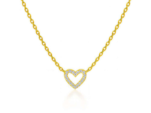 Silver Crystal Heart Necklace for Women
