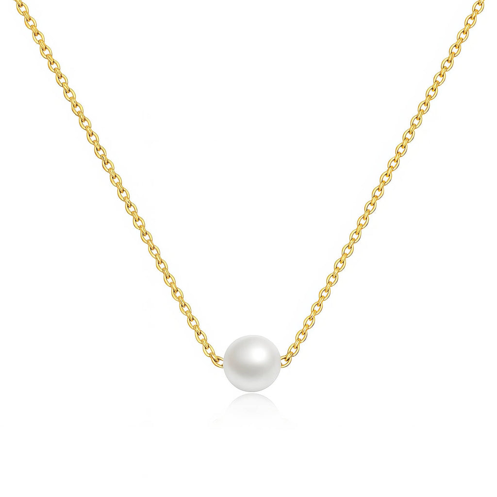 18K Gold Plated Pearl Necklace for Women