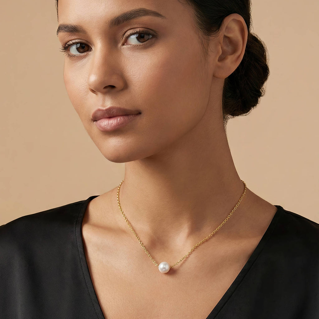 18K Gold Plated Pearl Necklace for Women