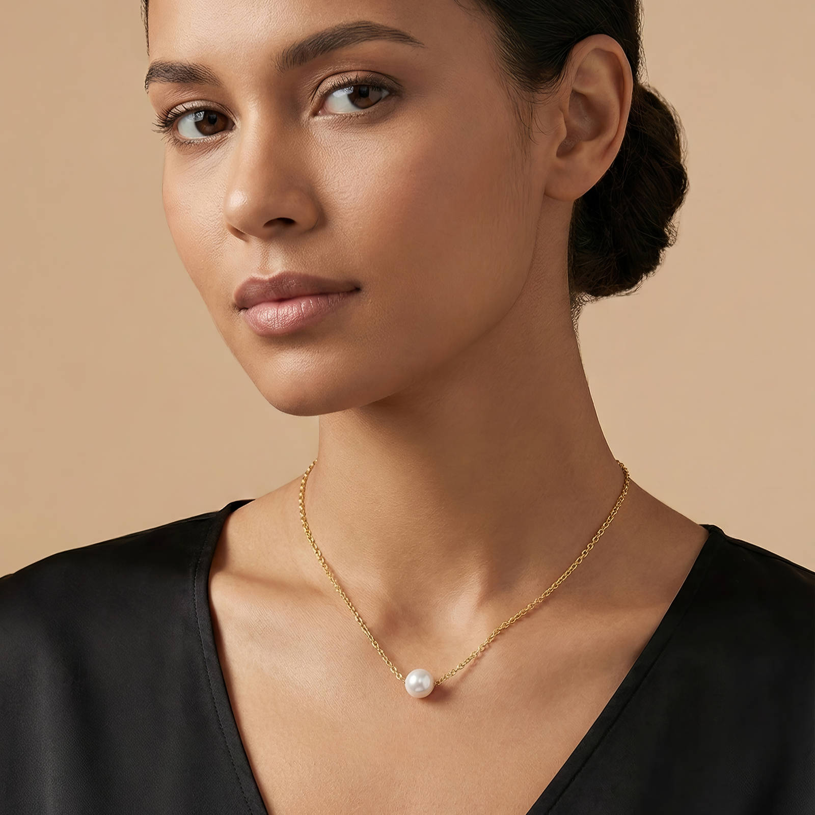 18K Gold Plated Pearl Necklace for Women