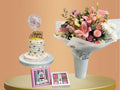 Birthdaygirl bundle with fresh flowers bouquet, birthday cake and chocolate box-Lebanon