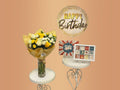 Disco Birthday Bundle with Bouquet of flowers, birthday balloon, and chocolate box delivered in Lebanon