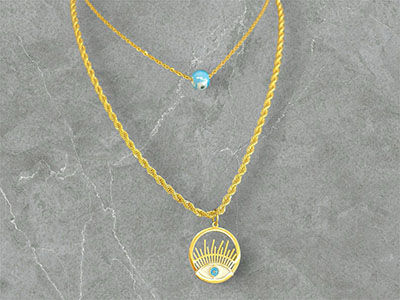 Eye Design Gold Necklace