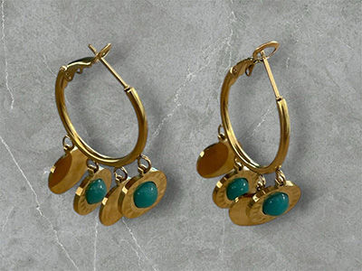 Gold Hoop Charm Earrings