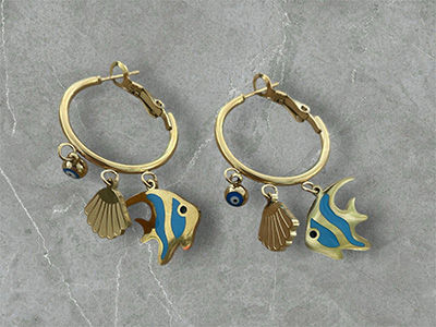 Ocean Inspired Gold Earrings