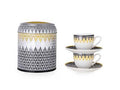 Tin box with 2 cups and Saucer SAFRA - 90 ml