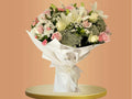 Pastel Roses & Lilies Bouquet – white and pink roses with seasonal blooms, fresh flower gift Lebanon