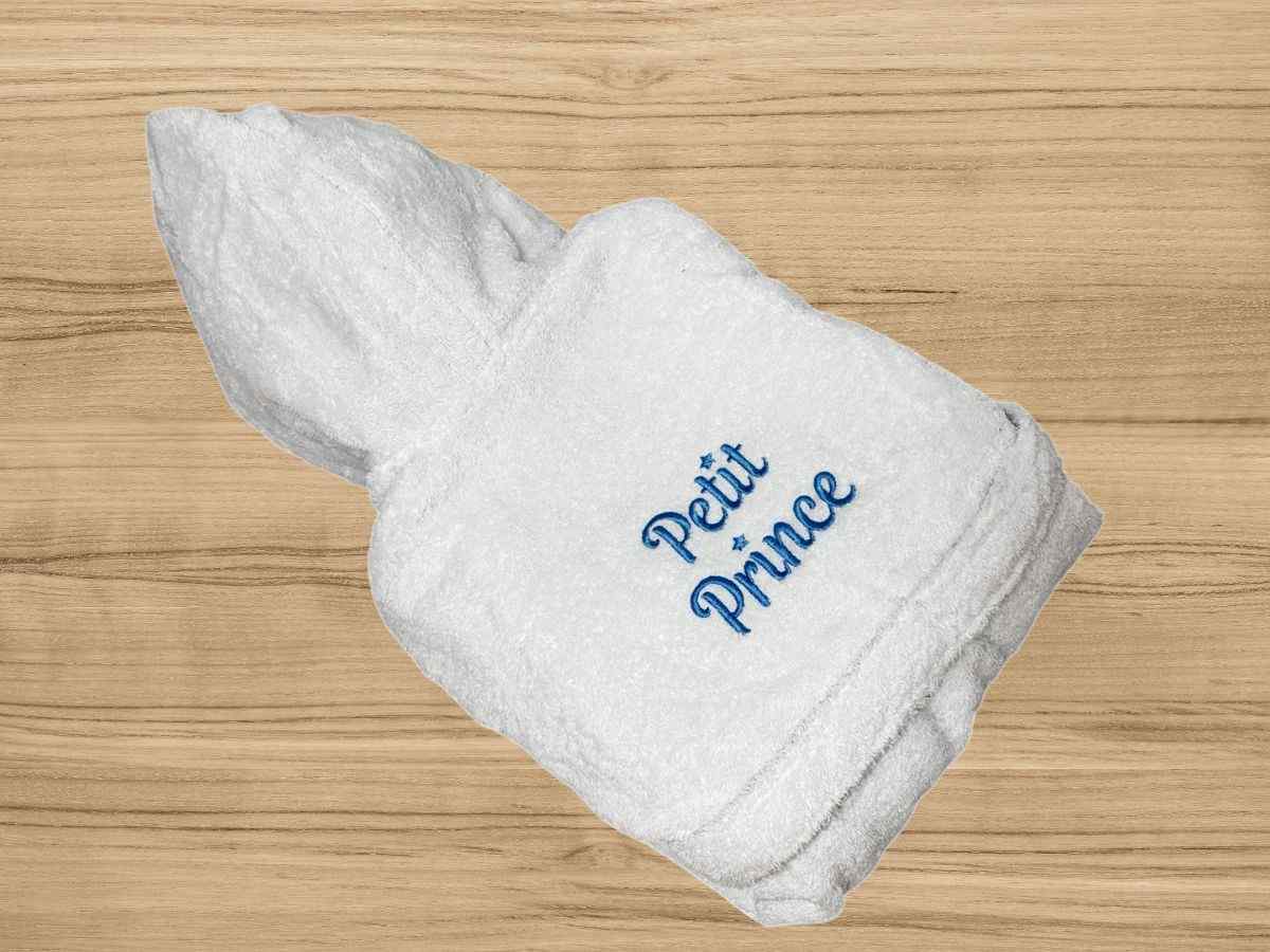 embroidered bathrobe for baby boy