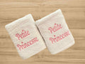 set of 2 embroidered towels for baby girl