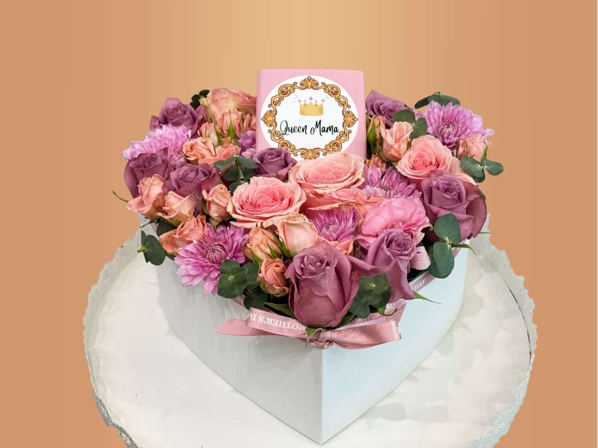 Pink Roses Heart Box
