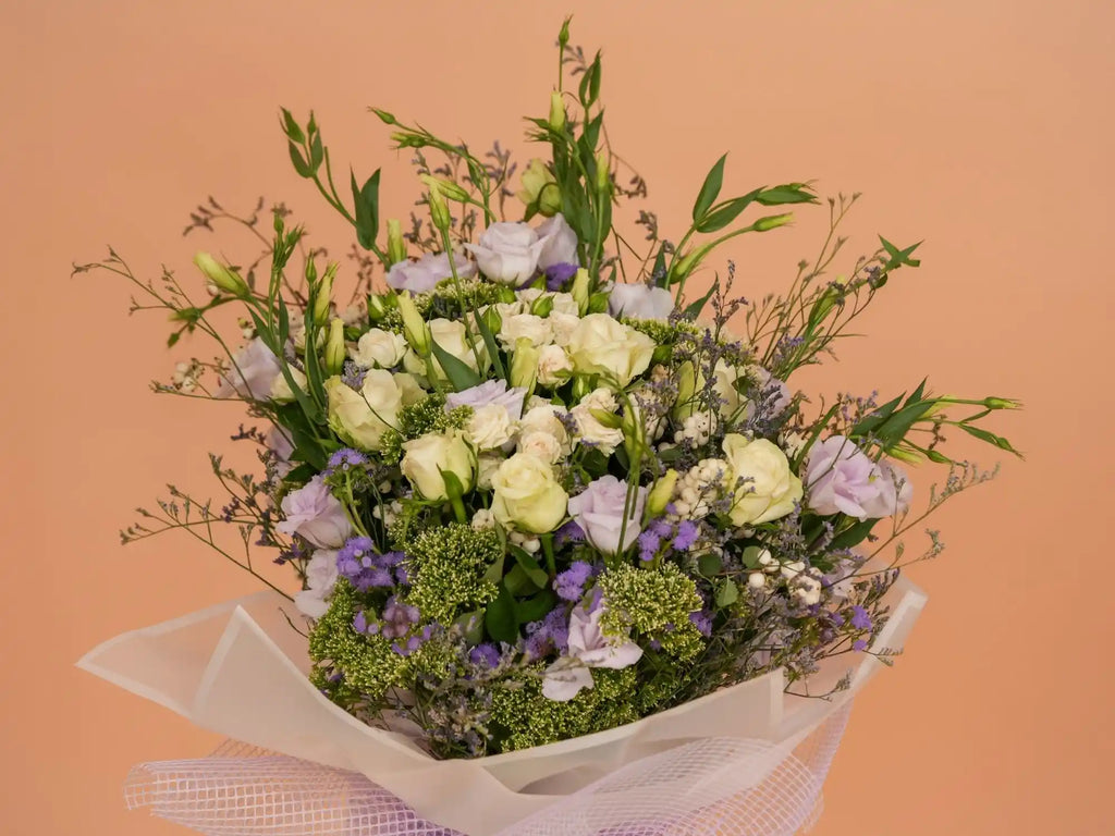 Sweet recovery bundle with 8-piece chocolate box and fresh flower arrangement-Gift On Click Lebanon