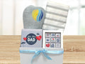 gift for dad with chocolate box, beach towel and beach pillow