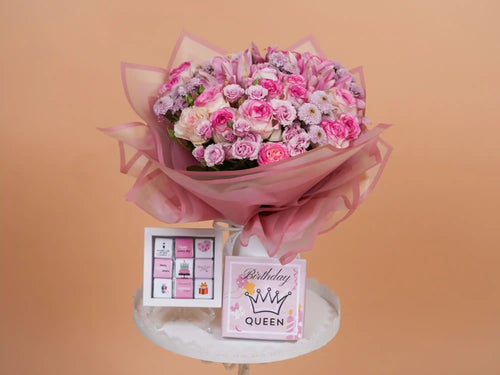 Birthday Queen Flower Bundle – premium floral gift arrangement for her birthday, delivered in Lebanon