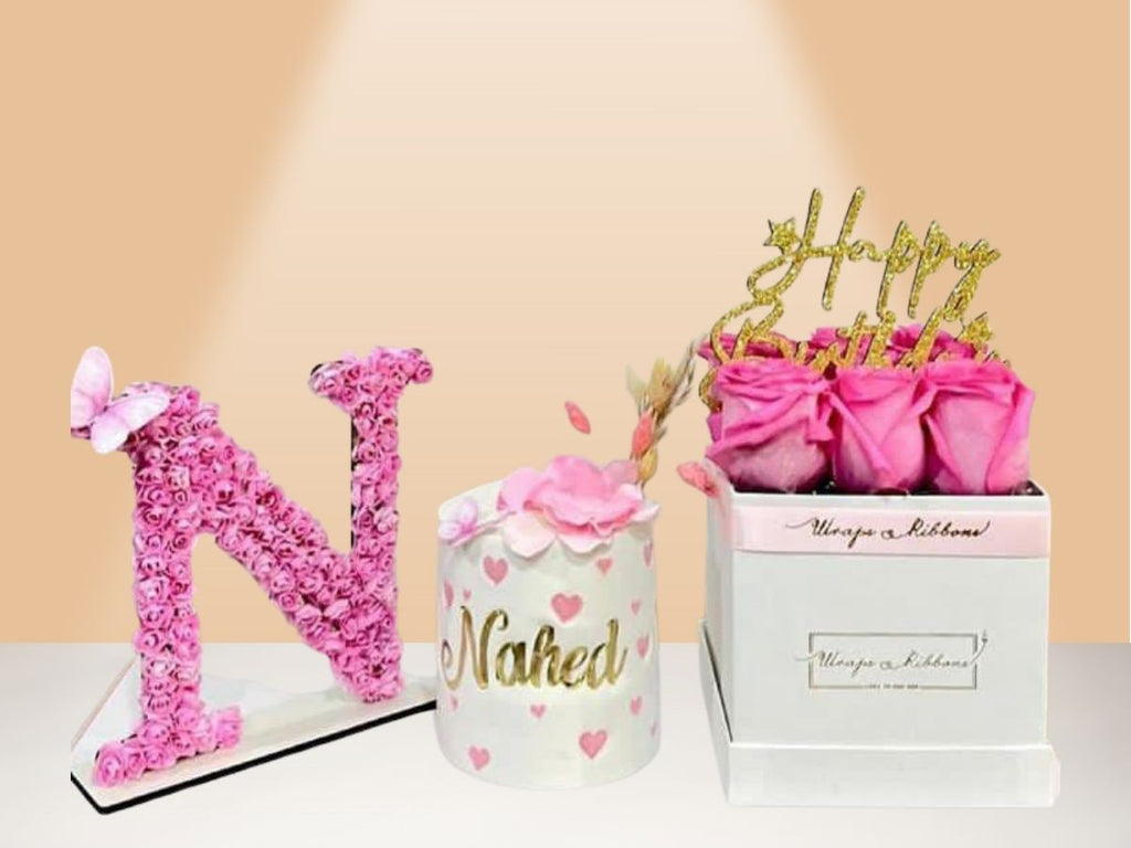 birthday cake & roses gift pack