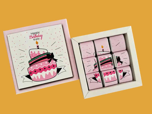 birthday chocolate box with birthday cake design