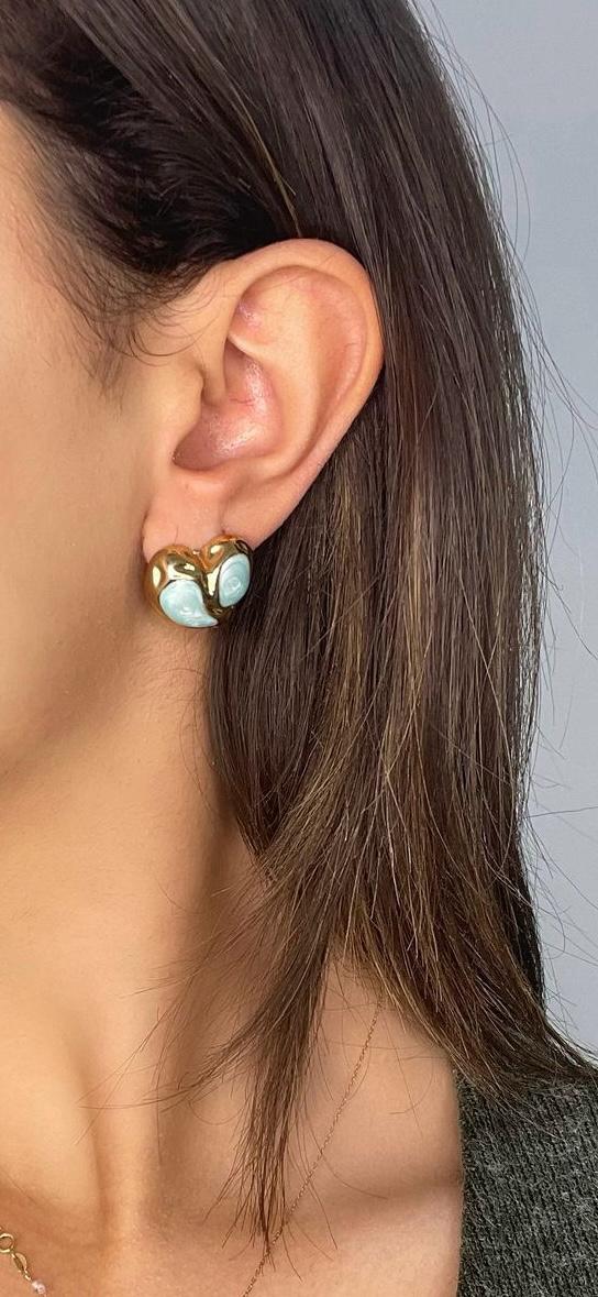 blue heart shaped earrings