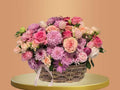Bouquet of flowers in a basket