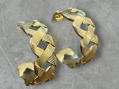 Golden Weave Hoops