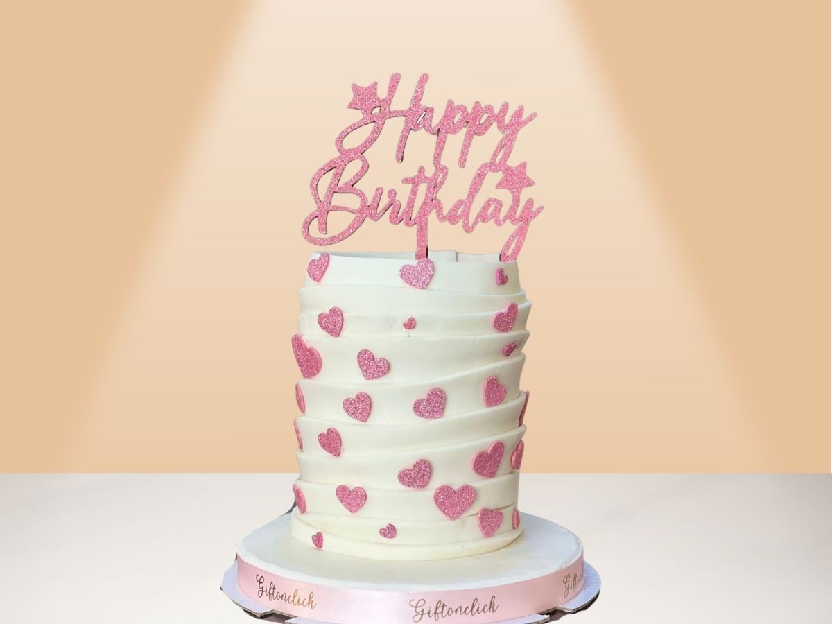 cake with layers and hearts