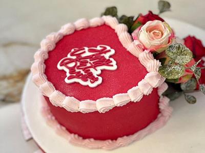 Heart and Flowers Cake