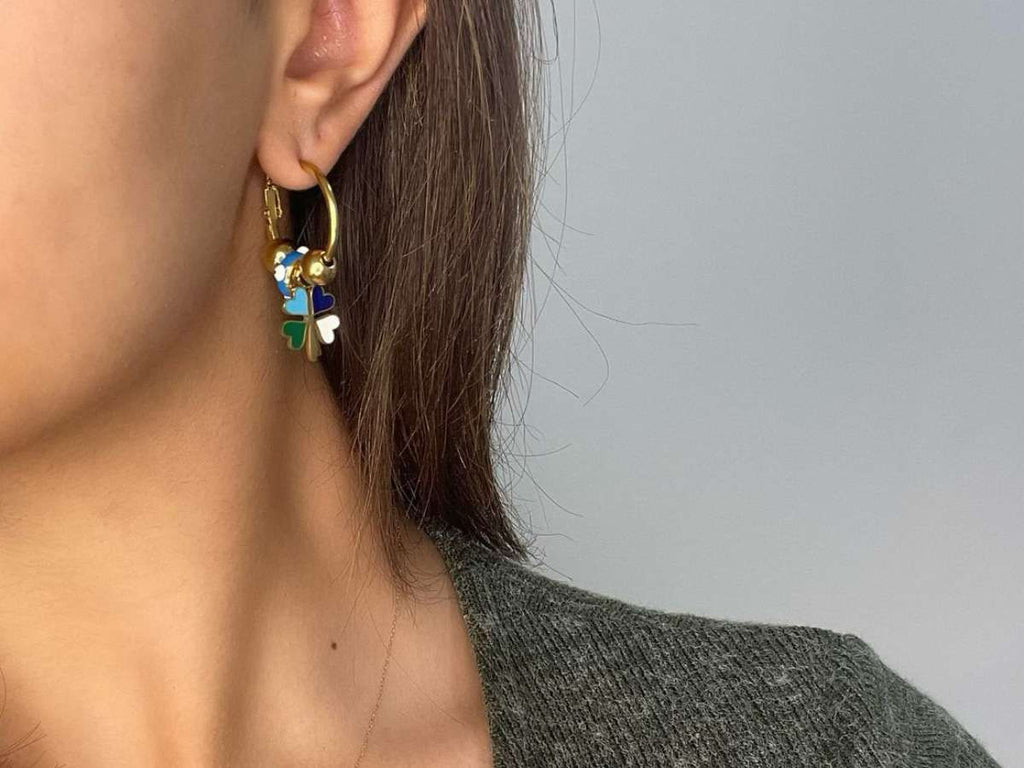 lucky clover charm earrings