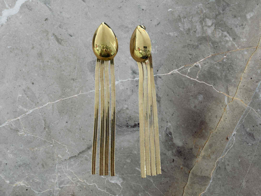 Gold tassel earrings 