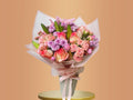Pink Dreams Bouquet with 10 pink roses, baby roses and seasonal flowers – Gift On Click Lebanon
