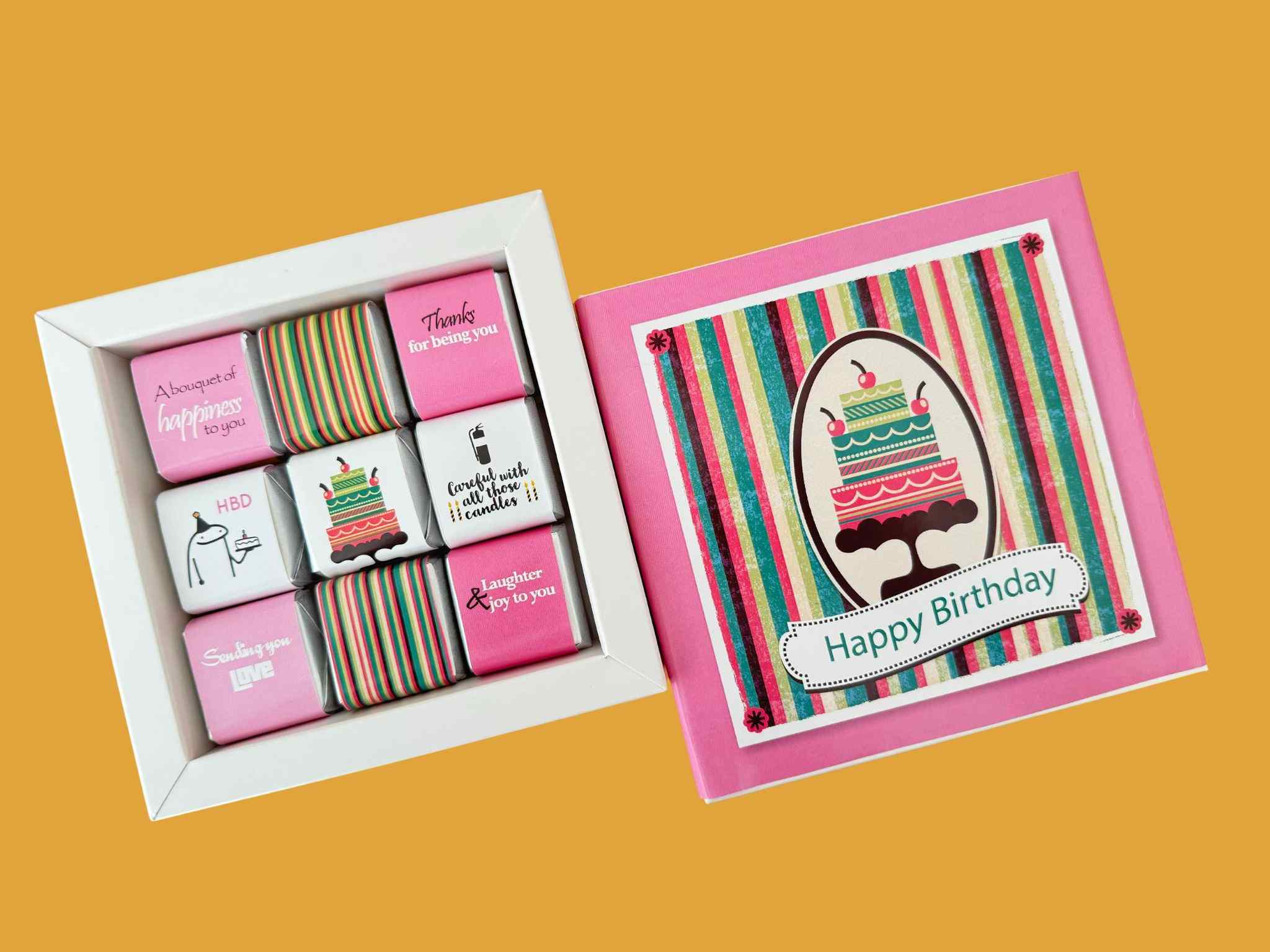 pink chocolate box for birthday