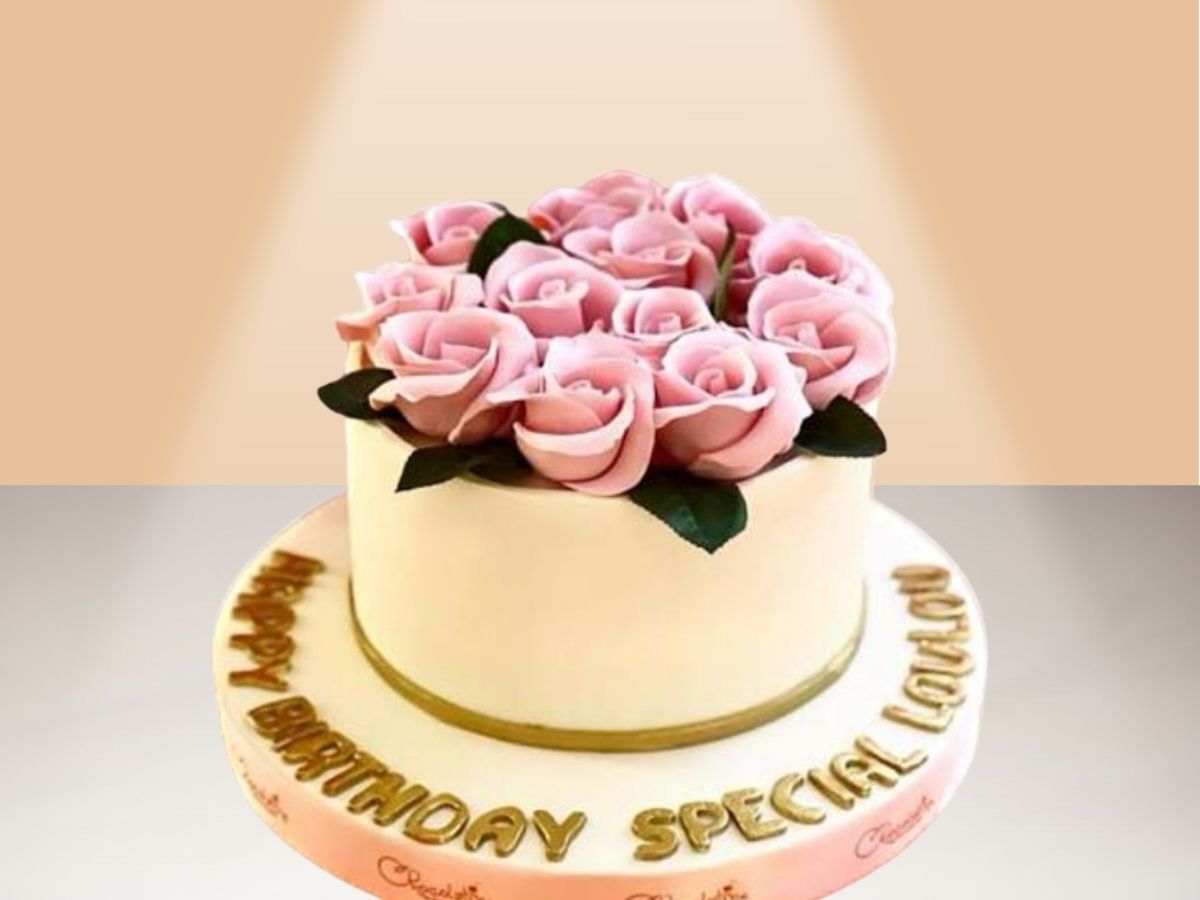 pink roses cake