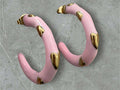 Pink Heart Hoop Earrings