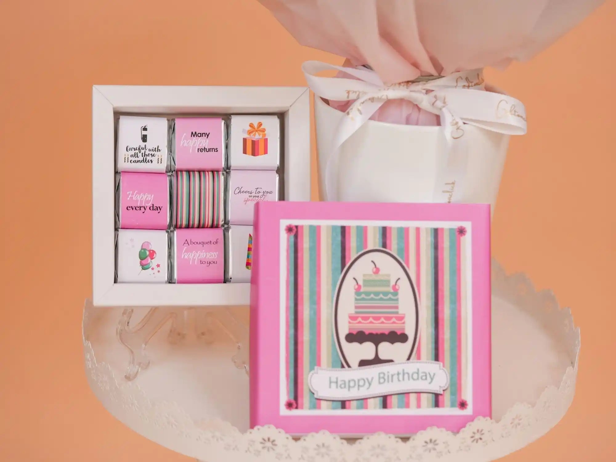 18-piece chocolate box – Pretty in Pink Bundle gift for her | Gift On Click Lebanon