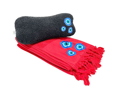 Red Evil Eye Beach Set