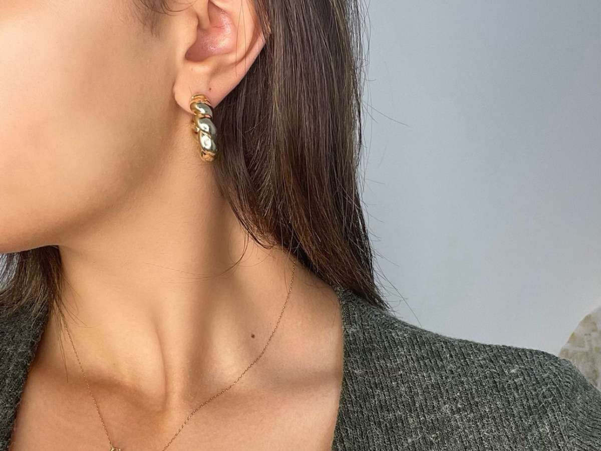 gold rope hoop earrings