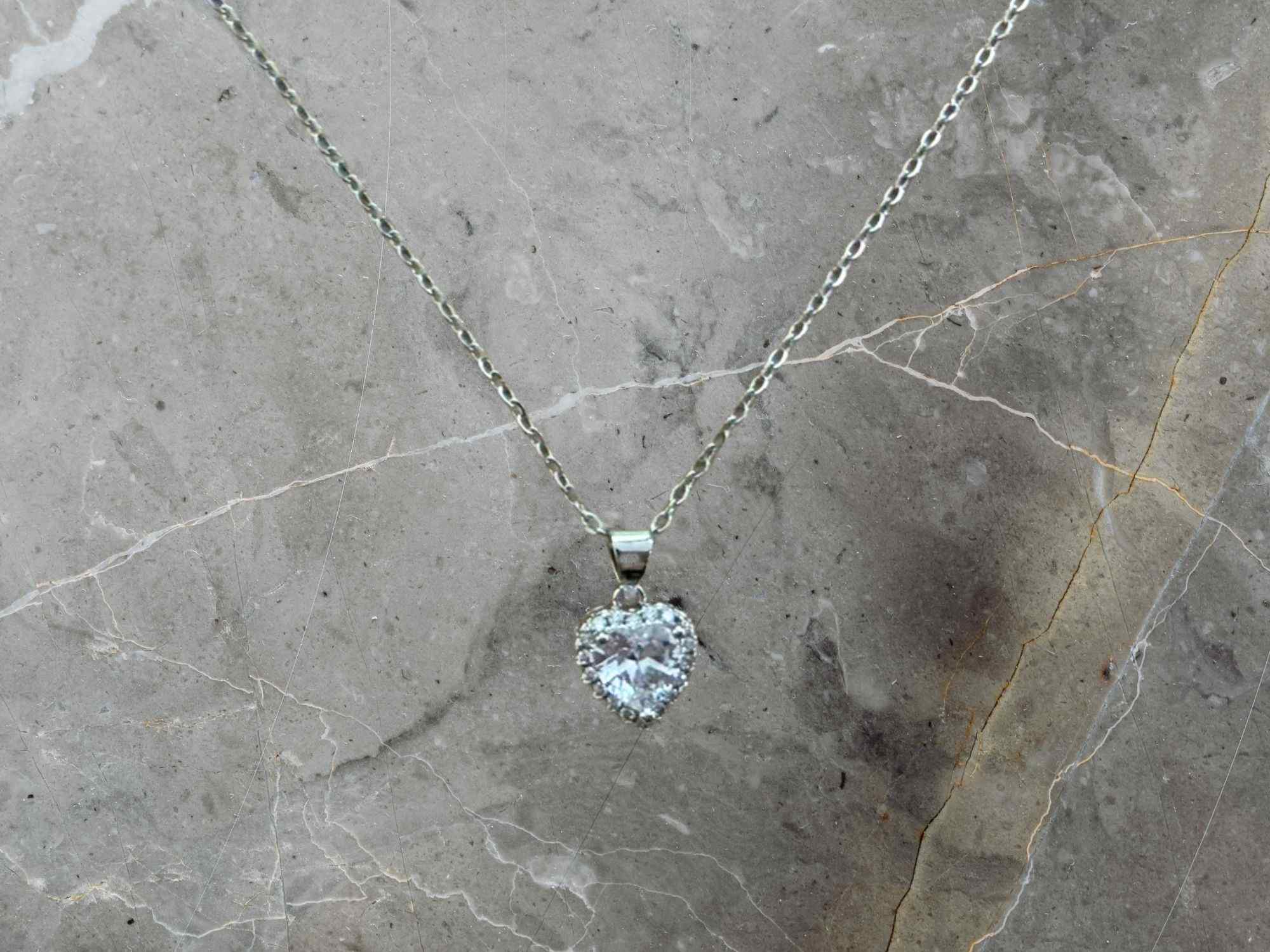 crystal heart shaped necklace