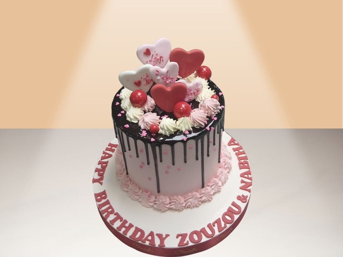 cake with hearts