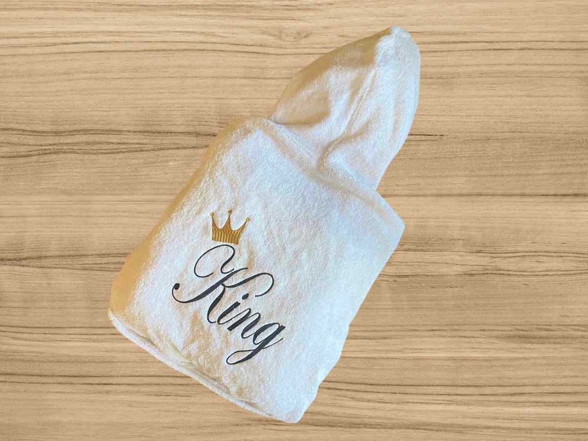 king embroidered bathrobe