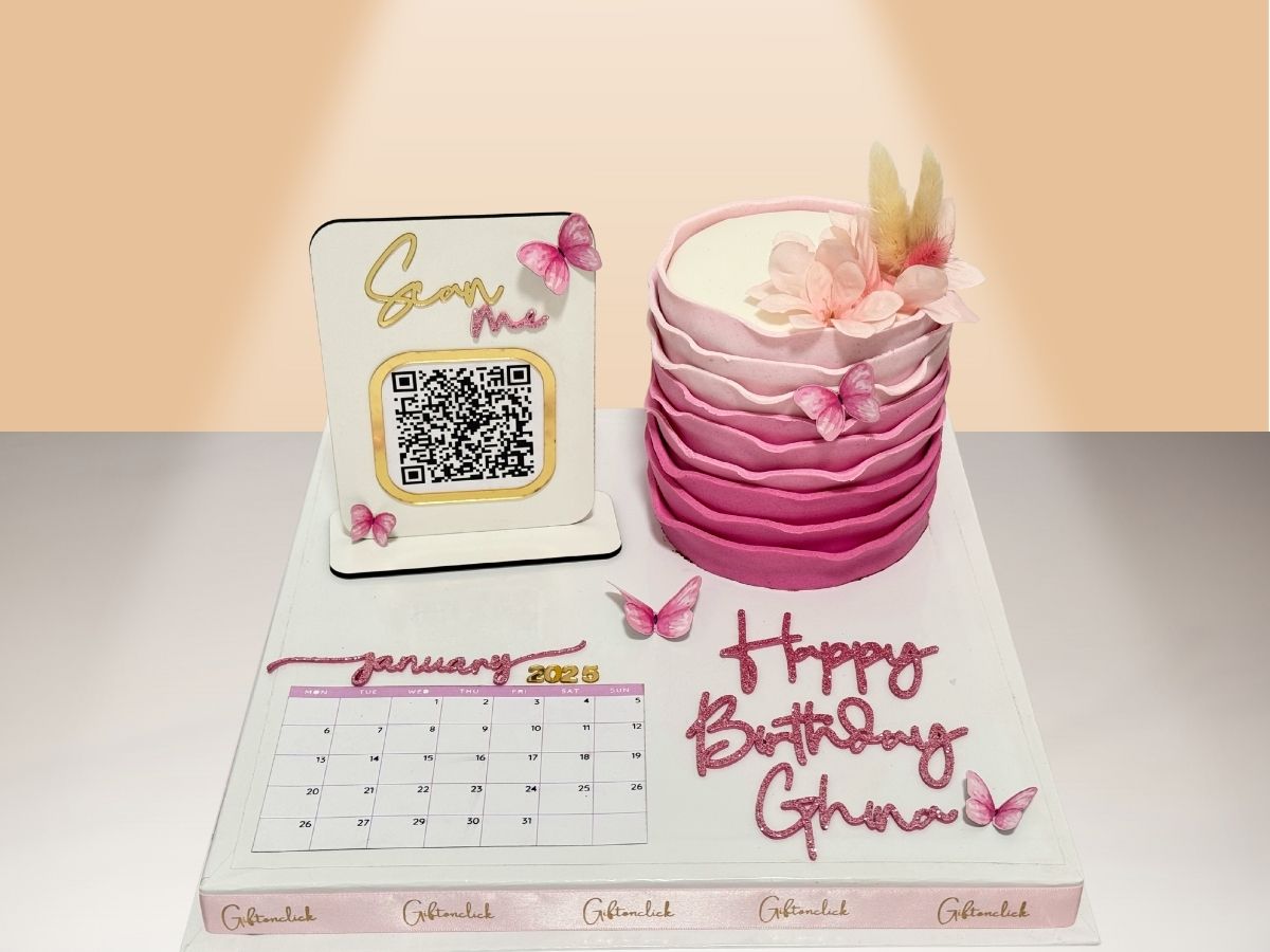 cake with printed qr code