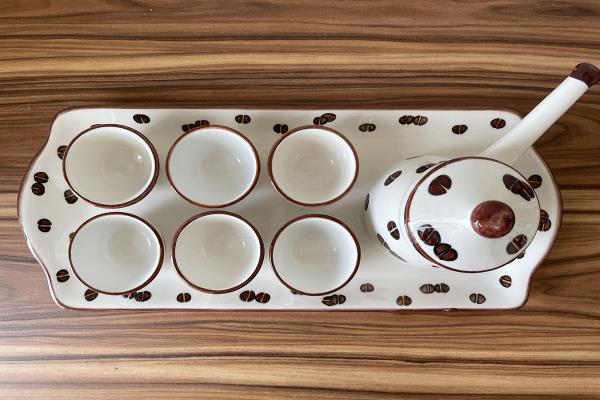 Hand Painted Ceramic Lebanese Coffee Set