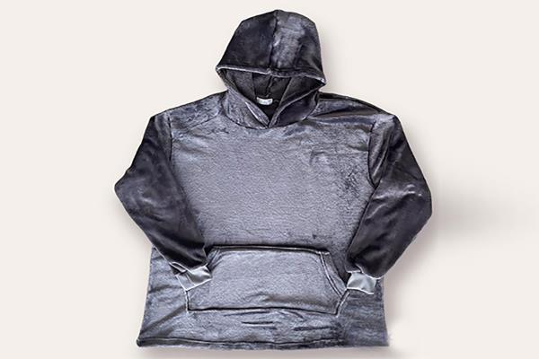 Grey Blanket Hooded Sweatshirt|Clothing