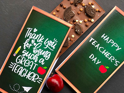 Great teacher card with a chocolate bar 