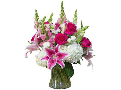Fuchsia and White Bouquet| giftonclick