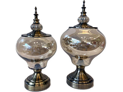 Smokey Glass Round Vase Set|Giftonclick