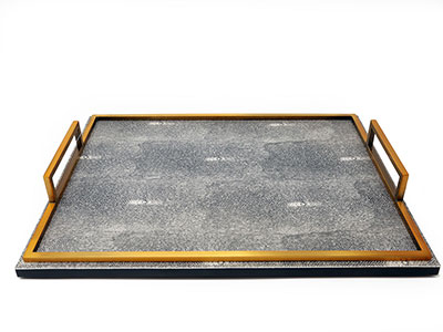 Grey Leather Tray|Giftonclick