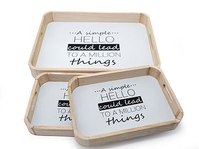 Wooden Tray Set of 3|Giftonclick