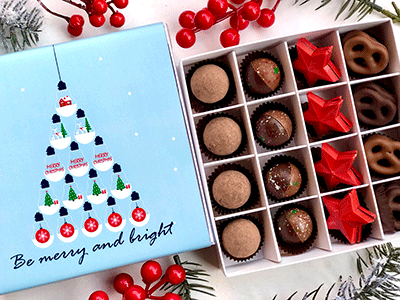 Be merry and bright christmas chocolate mixed flavours box 