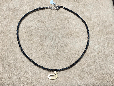 Beads & Gold Plated Arabic Letter Necklace