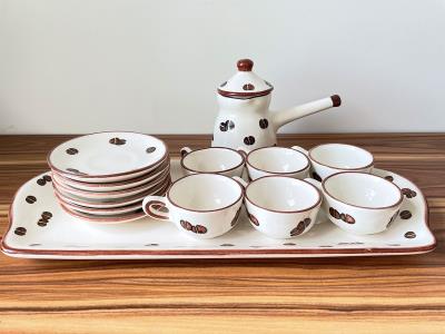 Hand Painted Ceramic Lebanese Coffee Set