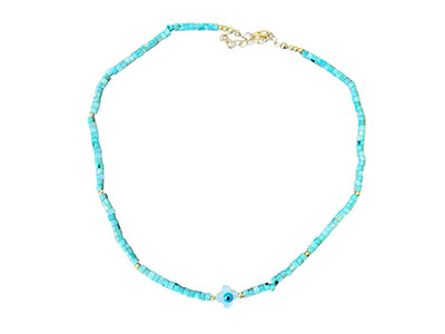 Blue Beads Eye Pendant Necklace|Women Accessories