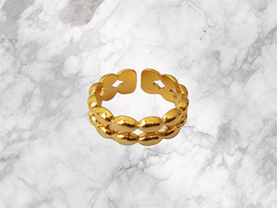 Gold Beaded Ring 